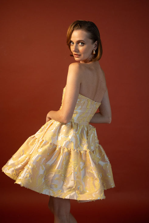 Peach Bloom Mini Dress